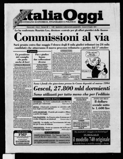 Italia oggi : quotidiano di economia finanza e politica